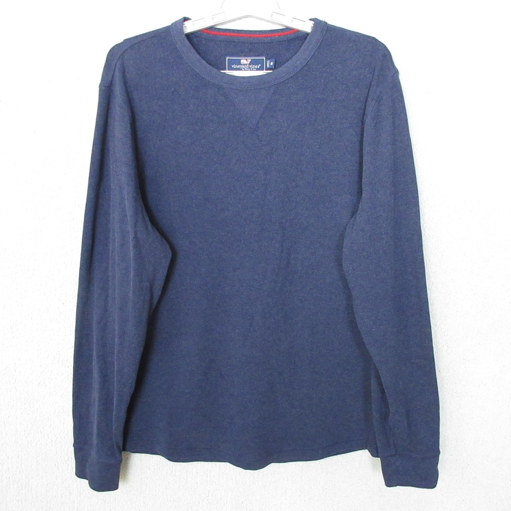 Vineyard Vines Mens Long Sleeve Crew Neck T-Shirt Casual Top Blue Medium